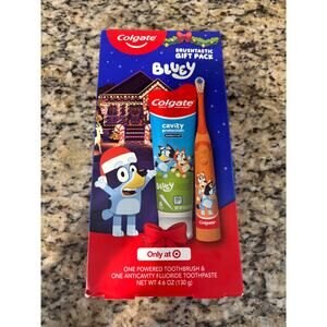 New Colgate Bluey Gift Pack Powered Toothpaste & Anticavity Fluoride Toothpaste